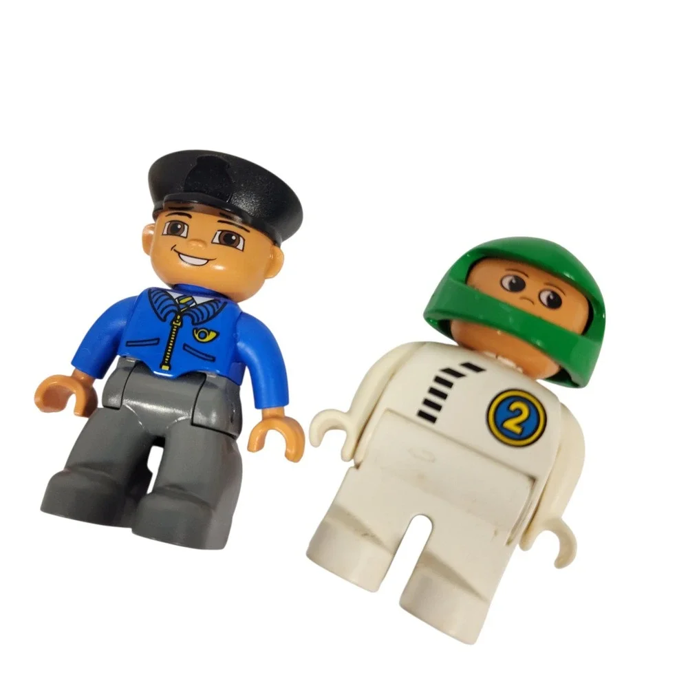 LEGO Duplo Figures Grandma‎ Mom Policeman Race Car Driver Set Lot - Picture 3 of 5